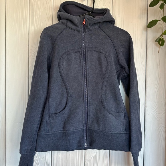 Lululemon Scuba Hoodie, Heathered Cadet Blue, Beachscape - Size 10 - Picture 3 of 6